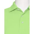 thumbnail image 2 of AKA Men's Solid Polo Shirt Classic Fit - Pique Chambray Collar Comfortable Quality Spring Green 5X, 2 of 4