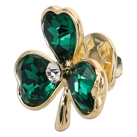 MLINS Rhinestone Leaf Brooch Shamrock Brooch Safety Sweater Pins Irish Three-Leaf Brooch St. Patrick's Day Good Luck Charm