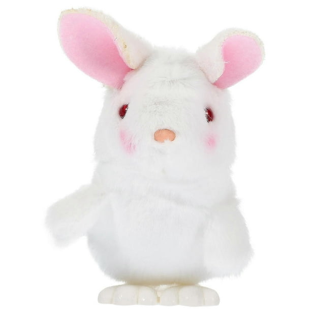 Wind-Up Bunny Toy Plush Bunny Toy Jumping Rabbit Toy For Playtime White 10.5X8.00X5.50CM 1Pcs