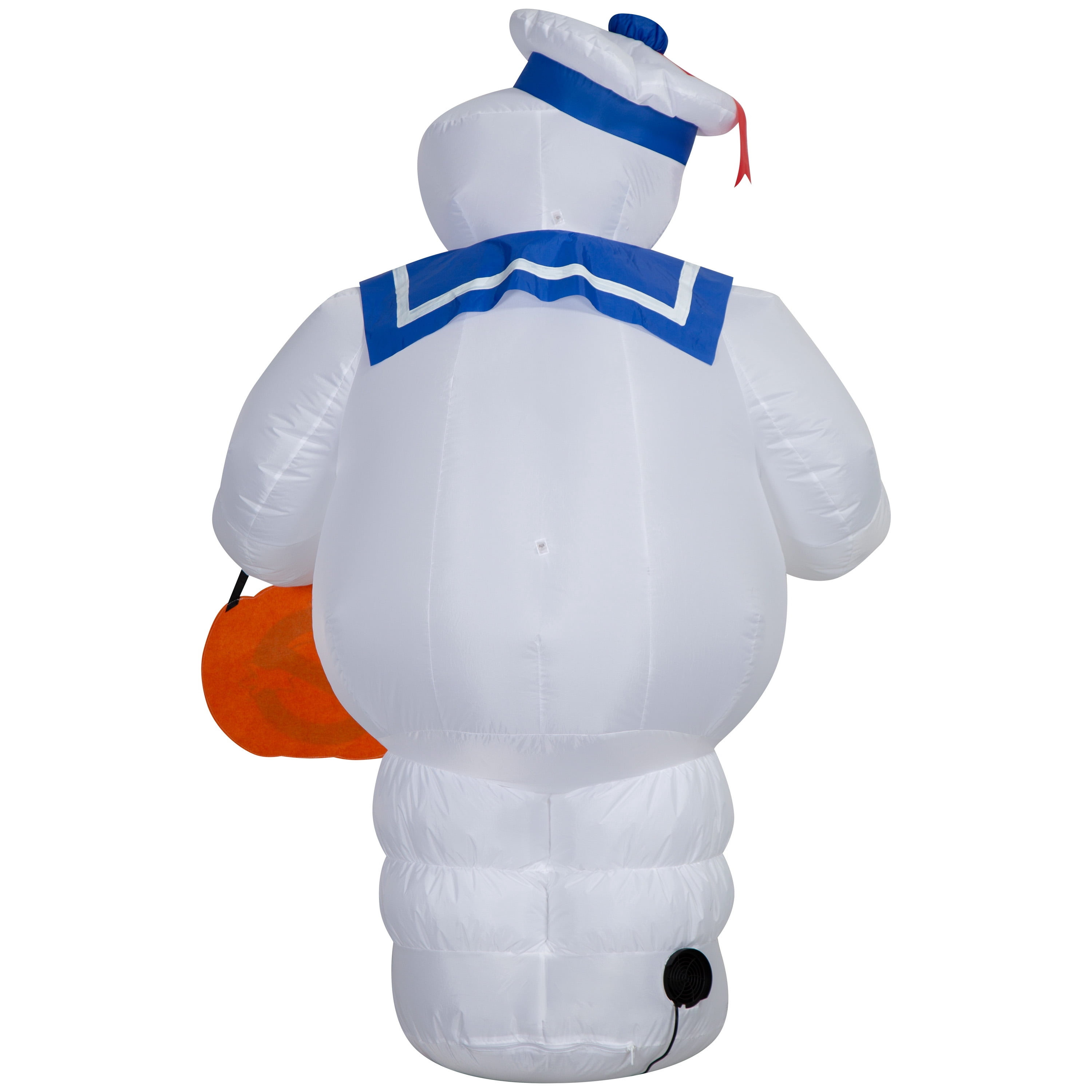 Airblown Halloween Yard Inflatables Light Ghostbusters Stay Puft Marshmallow Man with Pumpkin Tote Sony, 5 ft