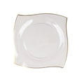 thumbnail image 4 of Balsa Circle 10 Square Clear 10" Disposable Salad Plastic Plates Wavy Gold Trim Party Events Tableware Decorations, 4 of 8
