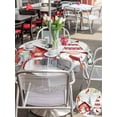 thumbnail image 4 of Outdoor Tablecloth with Umbrella Hole and Zipper, Christmas Gnomes Round Table Cloth 54 Inch Waterproof Tablecloth, Xmas Trees Snowman Red Birds Snowflake Picnic Table Cover for Patio Camping, 4 of 7