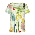 thumbnail image 4 of T-Shirts d'Été pour Femmes Grande Taille à Manches Courtes Femmes Blouse Imprimée d'Été T-Shirts Décontractés à Col en V T-Shirts à Manches Courtes Hauts T-Shirt à Col en V Femmes en Liquidation, 4 of 5