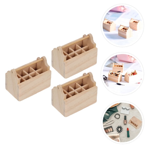 RENACLIPY 3-Piece Small Wooden Tool Box Set Mini Storage Organizer for Home Decor and Craft Enthusiasts