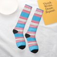 thumbnail image 6 of Women's Knee High Socks Transgender Pride Flag Outdoor Casual Tube Socks, 6 of 7
