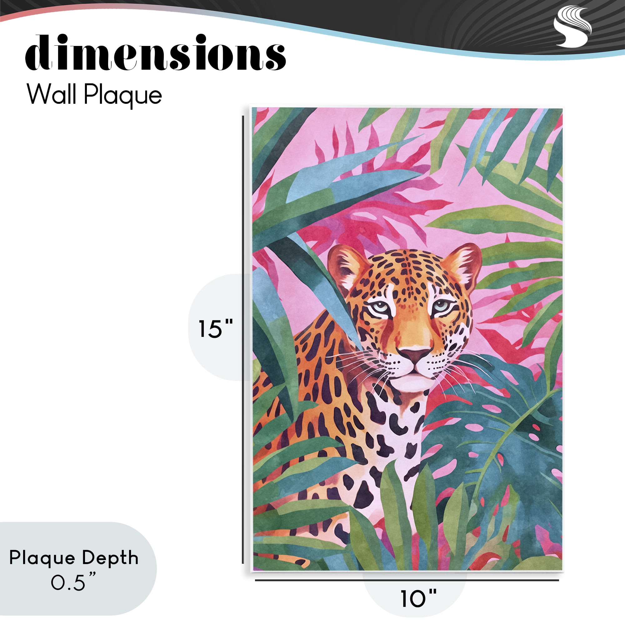 Stupell Industries Wild At Heart Leopard Wall Plaque Art, design by Andrea Haase