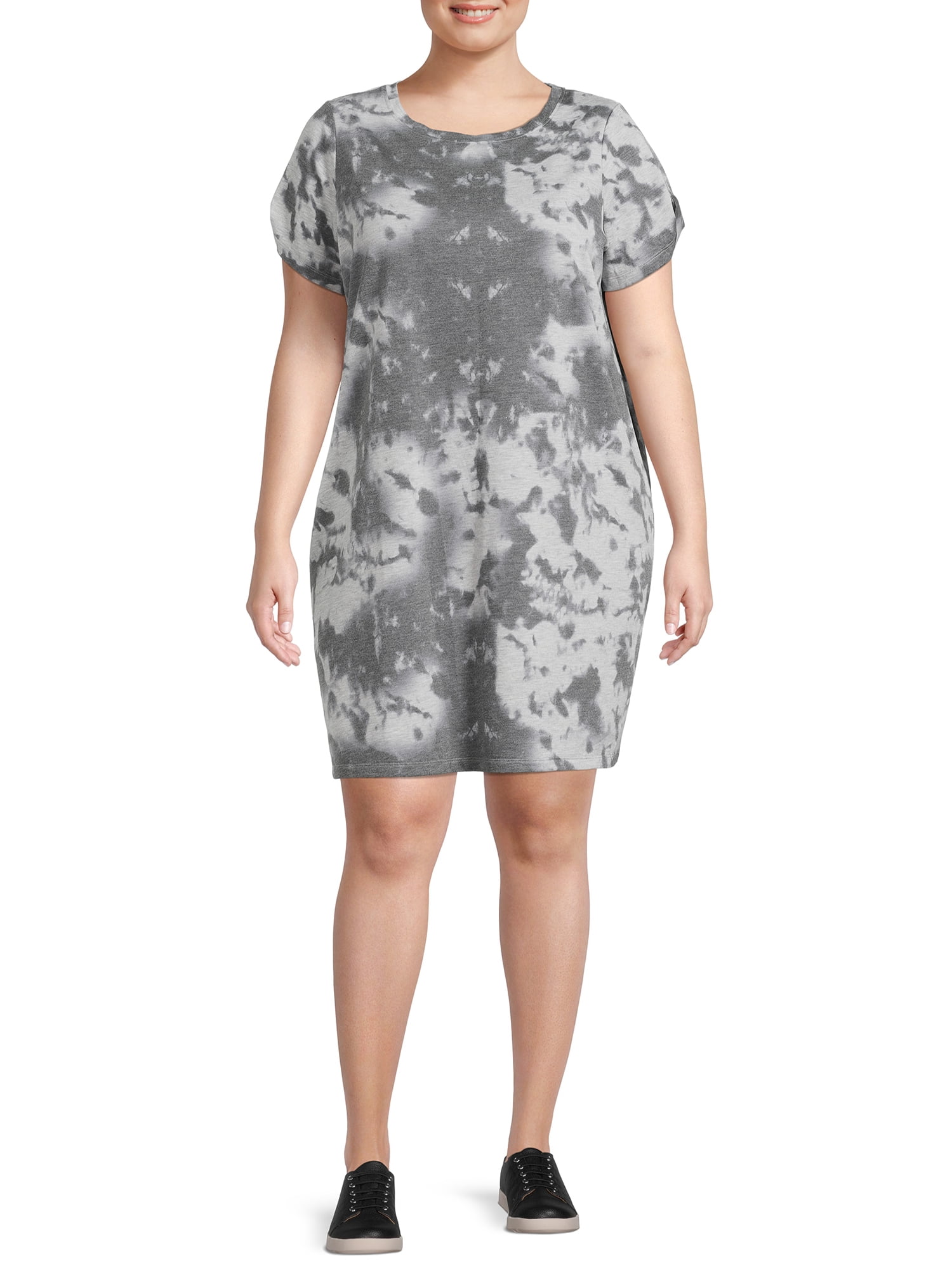 Terra & Sky Women's Plus Size Twisted T-Shirt Dress 