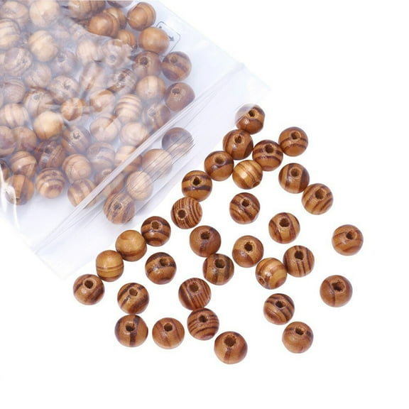 HEATSHAKING 200Pcs Wooden Beads Multi-colored Round For Jewelry Making Crafts Projects 8Mm