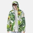 thumbnail image 4 of Sigee Watercolor Green Tropical Print UPF50+ Men's Sun Protection Hoodie Shirt SPF UV Shirt Long Sleeve Fishing Outdoor Lightweight, S-3XL, 4 of 9