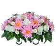 thumbnail image 2 of Outdoor Cemetery Flower Arrangement - Large Silk Rose Headstone Saddle, Fade-Resistant Grave Decor for Tombstones - Beautiful Memorial Flowers That Never Wilt, 2 of 5