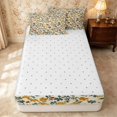 thumbnail image 4 of Erosebridal Cartoon Blossom Zipper Twin Comforter Sets with Fitted Sheet and 2 Pillowcases, Groovy Floral Zipper Bedding Set, Reversible, Rust Blue, Reversible, 4 of 7