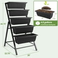thumbnail image 5 of Funcid 4 ft Vertical Garden 5-Tier Raised Garden Bed Planter Box for Patio Balcony Flower Herb Freestanding Garden Planter Black, 26"×22.75×45", 5 of 13