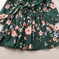 thumbnail image 7 of Esaierrr Baby Kids Girls Large Flowers Pressed Pleats Princess Dress 2-6Y Lace Dress Long Sleeves Casual Dress Lace-Up Princess Dress, 7 of 7