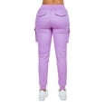 thumbnail image 3 of G-Style USA Women's Drawstring Waist Cargo Jogger Pants RJJ3405 Lavender Small, 3 of 4