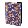 thumbnail image 2 of Rateoe rock Skull record Pattern Passport Holder Wallet Leather Mulit-purpose Travel Wallet Credit Cards Case ,Passport Cover for Women Men-6.5 in, 2 of 5