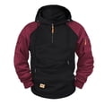 thumbnail image 1 of MHFRRA Sudadera con Capucha y Cremallera para Hombre, Forrada de Invierno, Informal, Holgada, para Otoño y Clima Frío Vino, 1 of 4