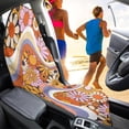 thumbnail image 4 of XYZCANDO Terry Cloth Car Seat Covers Waterproof Warp Kitted Terry Cloth, Compatible with Seat Covers & Liner Front Seat, for Cars Van Trucks, Cartoon Coloured Daisies, 4 of 9