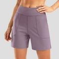thumbnail image 5 of Womens Wide Leg Yoga Shorts High Waisted Stretch Shorts Summer Gym Athletic Workout Long Shorts With Pockets, 5 of 9