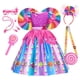thumbnail image 3 of Disfraz de carnaval de arcoíris con caramelos para niños de 2 a 10 años, vestido de princesa con estampado de piruleta y diadema, ropa para fiesta de cumpleaños y Navidad, 3 of 5
