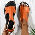 thumbnail image 2 of Summer Sandals for Women 2026 Fashion Casual Summer Style Solid Mouth Buckle Hollow Wedge Sandals, 2 of 7