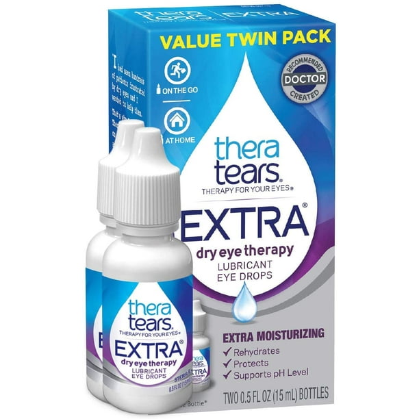 TheraTears Eye Drops, Extra Moisturizing Eye Drops, 0.5 fl oz, 2 Pack