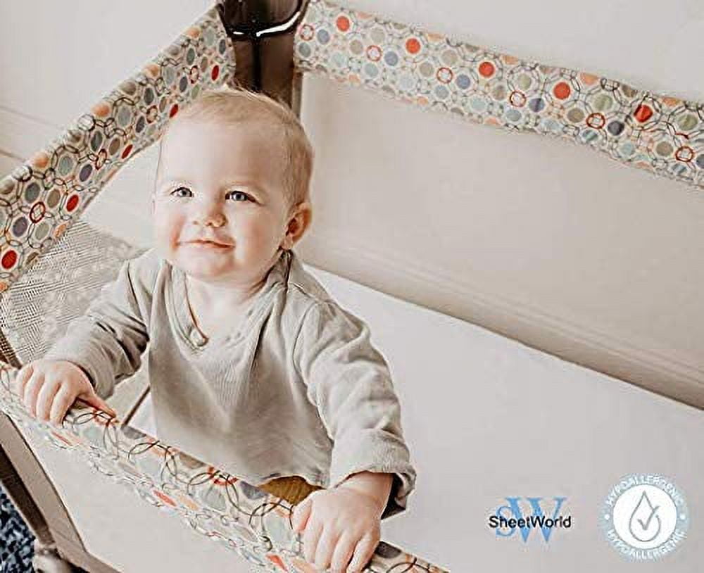 SheetWorld Fitted 100% Cotton Flannel Pack N Play Sheet Fits Graco 27 x 39, Flannel FS9 - Aqua Blue, A