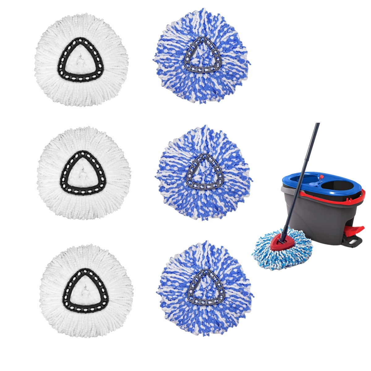 Hometimes 6 Packs Rinse Clean Spin Mop Refills For O-Cedar EasyWring Rinseclean Microfiber Replacement Mop Head