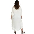 thumbnail image 3 of Vestido camisero con olanes Roman Fashion /Tallas Extras, 1062 (Ivory) blanco 42 Roman Fashion V-ELY-1062-BLANCO, 3 of 6