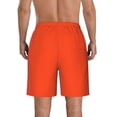 thumbnail image 3 of KLL Orange Men's Casual Summer Beach Shorts Hawaiian Shorts with Pockets-Large, 3 of 5