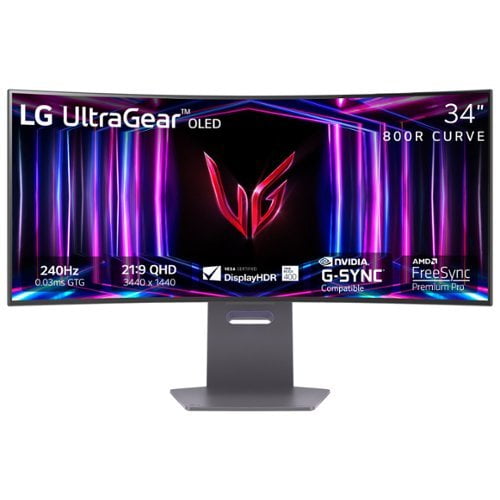 Open Box - LG UltraGear 34 in OLED Curved Gaming Monitor (WQHD / 240Hz / 0.03ms / FreeSync / G-SYNC / HDR400)