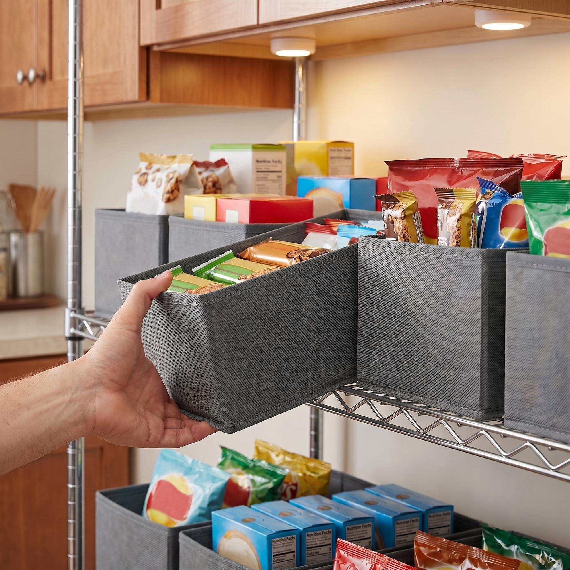 Unique Bargains Storage Bin with Zipper for Organizing Clothes Gray 11" x 5.5" x 4.7"