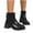 #158-Black, variant on Wowcloth Woman's Fashion Ankle Boots, Retro Solid Color with Thick Sole, Chunky Mid Heel Winter Design for Daily Wear and Casual Outings