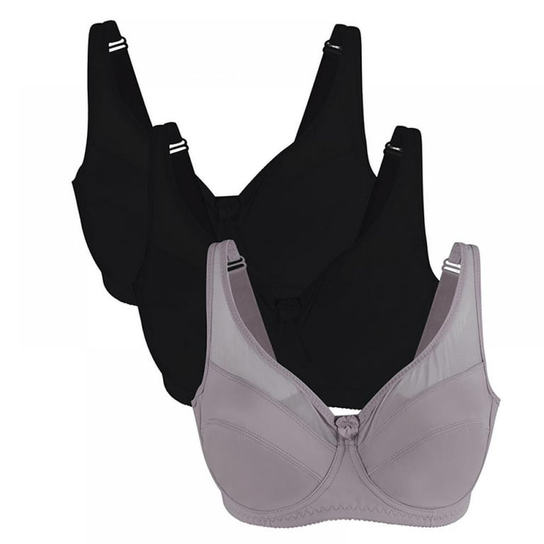 Bras for Big Busted Women Extra Back Support - Smooth Wire-Free Bra,  Women's Full Coverage Bra, T-Shirt Bra to Plus Size Everyday Wear(3-Packs)  