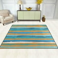 thumbnail image 3 of Coolnut Grunge Stripe Area Rug Pad - 80 x 58 inch - 100% Light Weight Polyester Fabric for Living - Bedroom, 3 of 6
