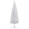 thumbnail image 1 of HOMCOM Snow Flocked Pencil Christmas Tree with Realistic Branch Tips White, 1 of 10