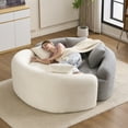thumbnail image 5 of Aukfa 67" Small Sofa S-Curved Loveseat Couch Modular Sofa No Assembly, 2 Pillows, Chenille, Gray, 5 of 9