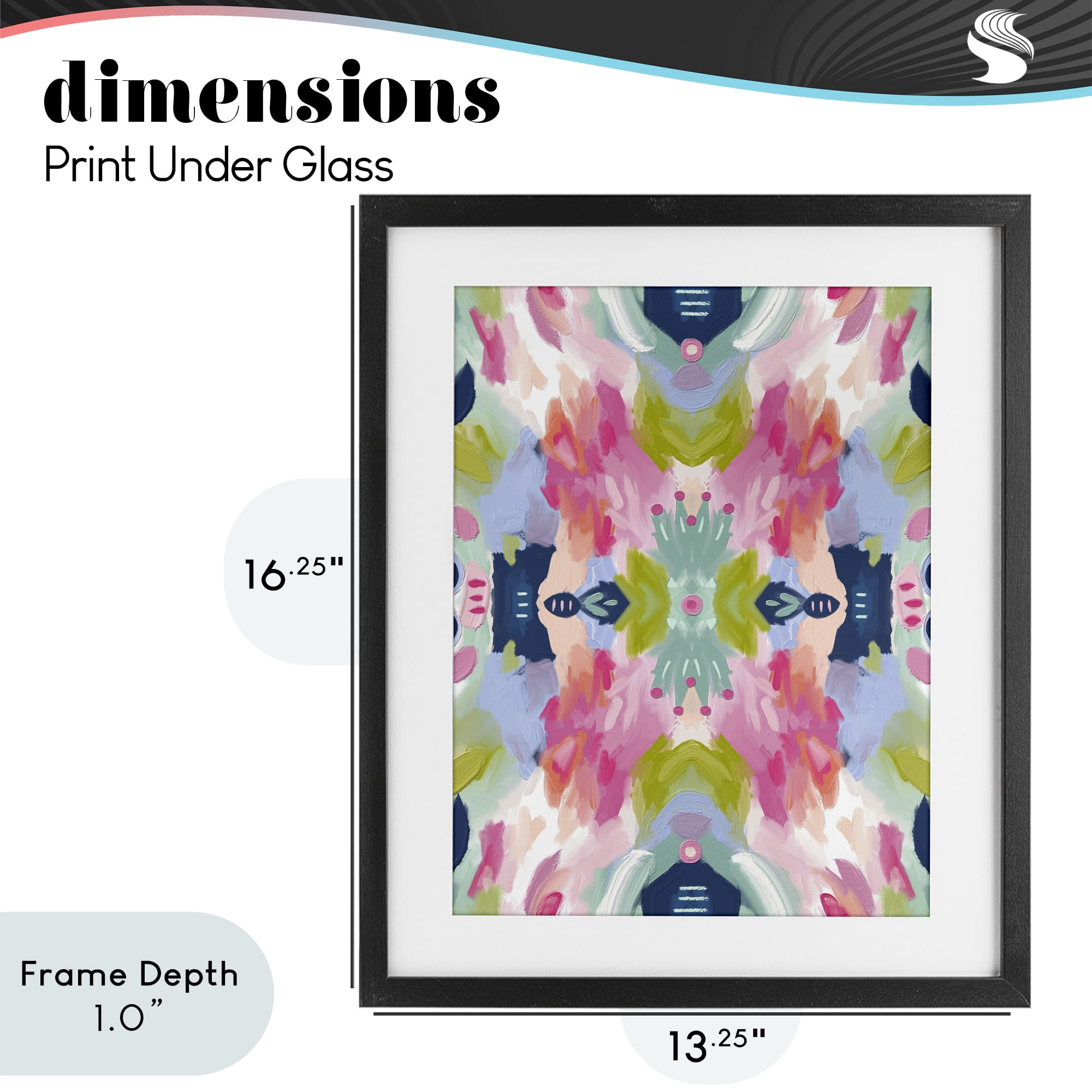 Stupell Industries Kaleidoscopic Floral Mandala Black Framed Print Under Glass, design by Lisa Nohren