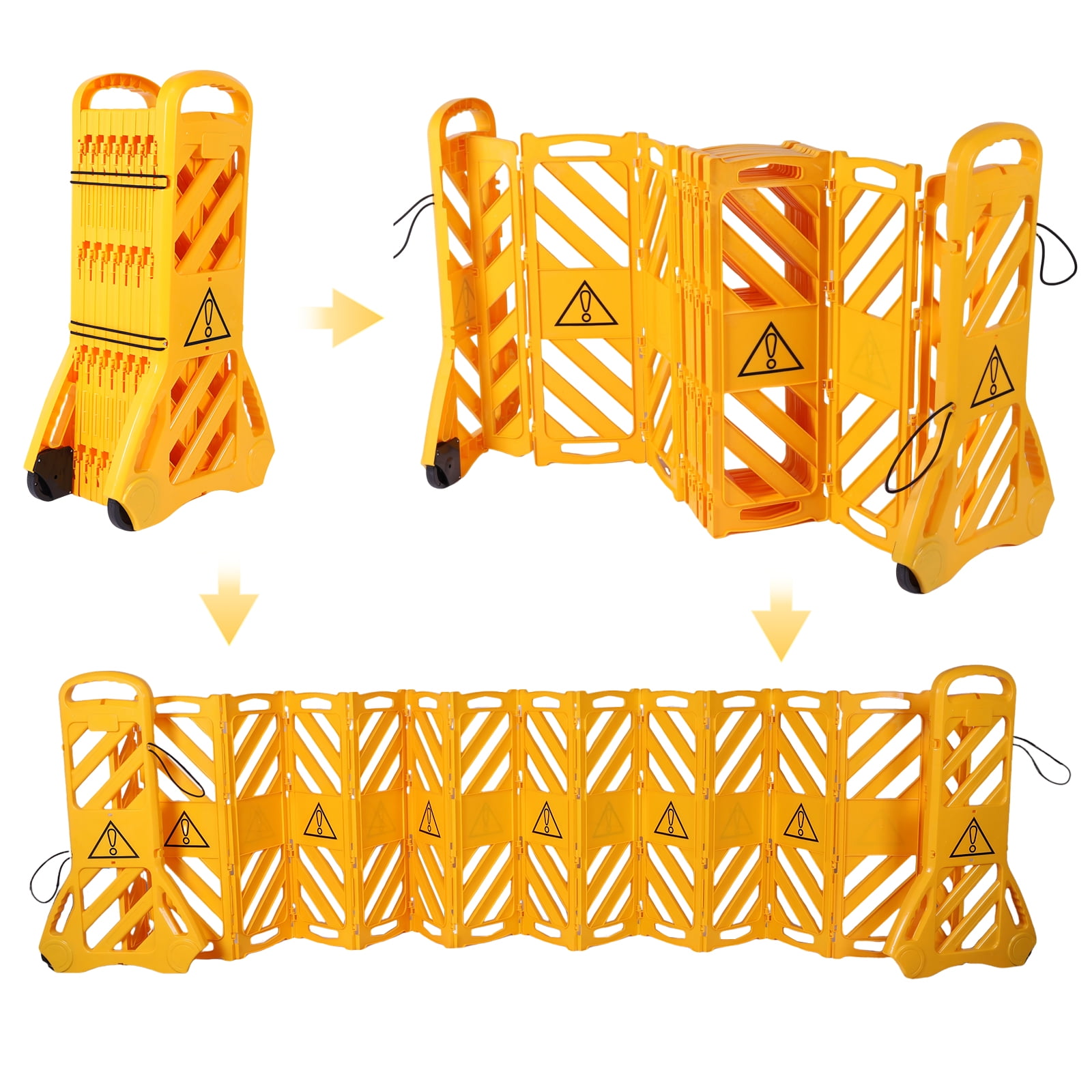 golytefs Expandable Barricade Gate with Wheels Traffic Barricade Fence for Garden Indoor