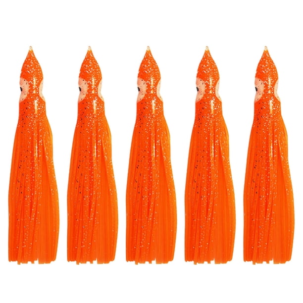 onlyliua ¡ Ofertas de Liquidación de Hoy Prime! 5 Piezos de Señuelos de Faldas de Pulpo y Calamar de Pesca En Agua Salada, Cebos de Luminosos