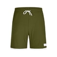thumbnail image 3 of Besolor Men's Running Shorts Wide Leg Elastic Drawstring Waist Thin Breathable Summer Beach Casual Workout Shorts with Pocket(X-Large,Army Green), 3 of 6