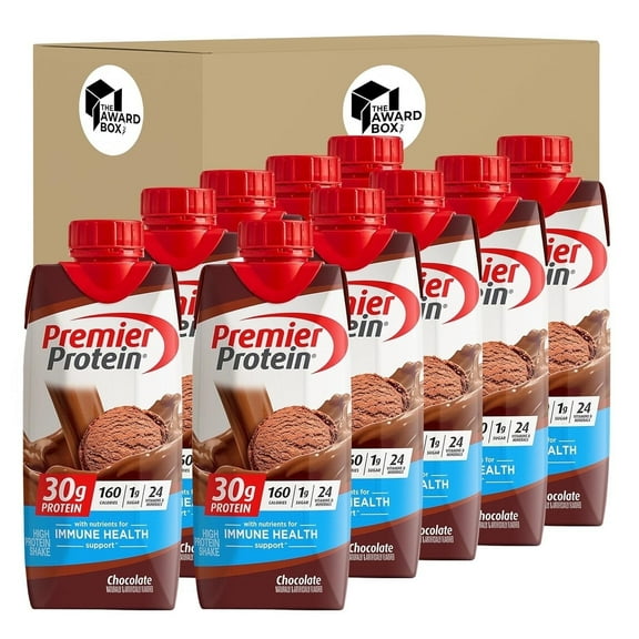 Premier Protein High Protein Shake Chocolate in The Award Box Packaging 11 Fl. Oz Each 10 Bottles