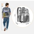 thumbnail image 4 of Mochila transparente PAMANO transparente de alta resistencia para el trabajo universitario, 4 of 7
