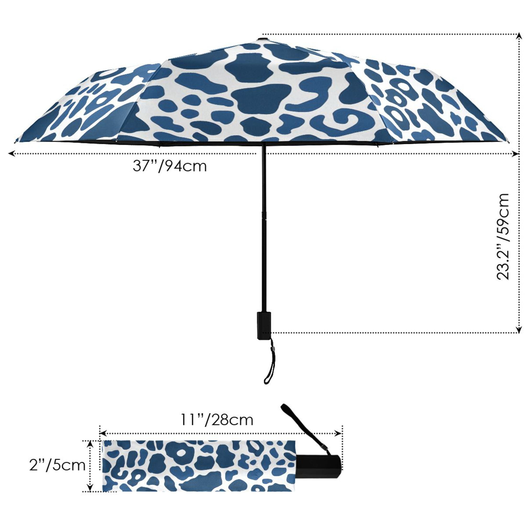 ALAZA Leopard Print-a2 UPF 50+ Compact Folding Umbrella for Rain Travel Umbrella Packable