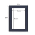 thumbnail image 2 of Navy Blue Acid Free 22x28 Picture Frame Mats with White Core Bevel Cut for 20x24 Pictures - Fits, 2 of 3