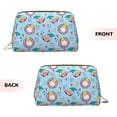 thumbnail image 3 of Picia Gnome Pool Party Print Leather Makeup Bag Make Up Bag Travel Toiletry Bag for Her Girlfriend Teacher Teen Girl Gifts, 3 of 8