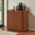 thumbnail image 2 of GZXS 31.5" Fluted Accent Cabinet with Adjustable Shelf, Farmhouse 2-Door Floor Sideboard Buffet, for Living Room, Entryway & Kitchen (Walnut), 2 of 9