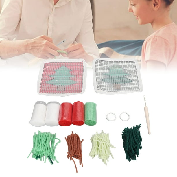 Latch Hook Rug, Christmas Tree Pattern Latch Hook Kit Simple To Use Enough Quantity  For DIY