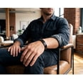 thumbnail image 3 of Bling Jewelry Mens Men's Masculine  Infinity Greek Key Link Bracelet Black Stainless Steel 8.5 Inch 12MM Width, 3 of 5