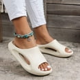 thumbnail image 2 of Rokment Orthopedic Slippers for Women Men Bathroom Shower House Shoes Indoor Outdoor Adult Unisex Non Slip Cloud Pillow Thick Cushioned Water Sandals Beach Beige Size 6.5, 2 of 5