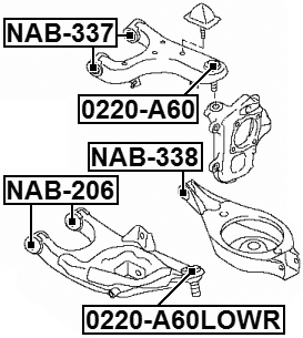 Arm Bushing Rear Upper Arm Febest NAB-337 Oem 55501-1LA0B